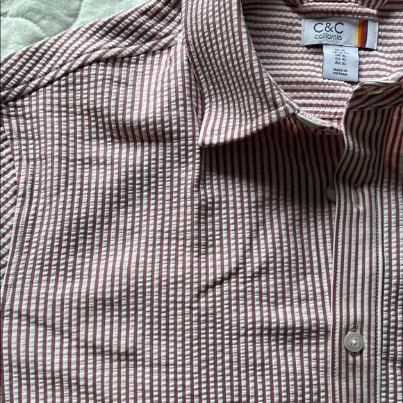 Mini Check Button Down in Red and White by Country Club Prep main image 1
